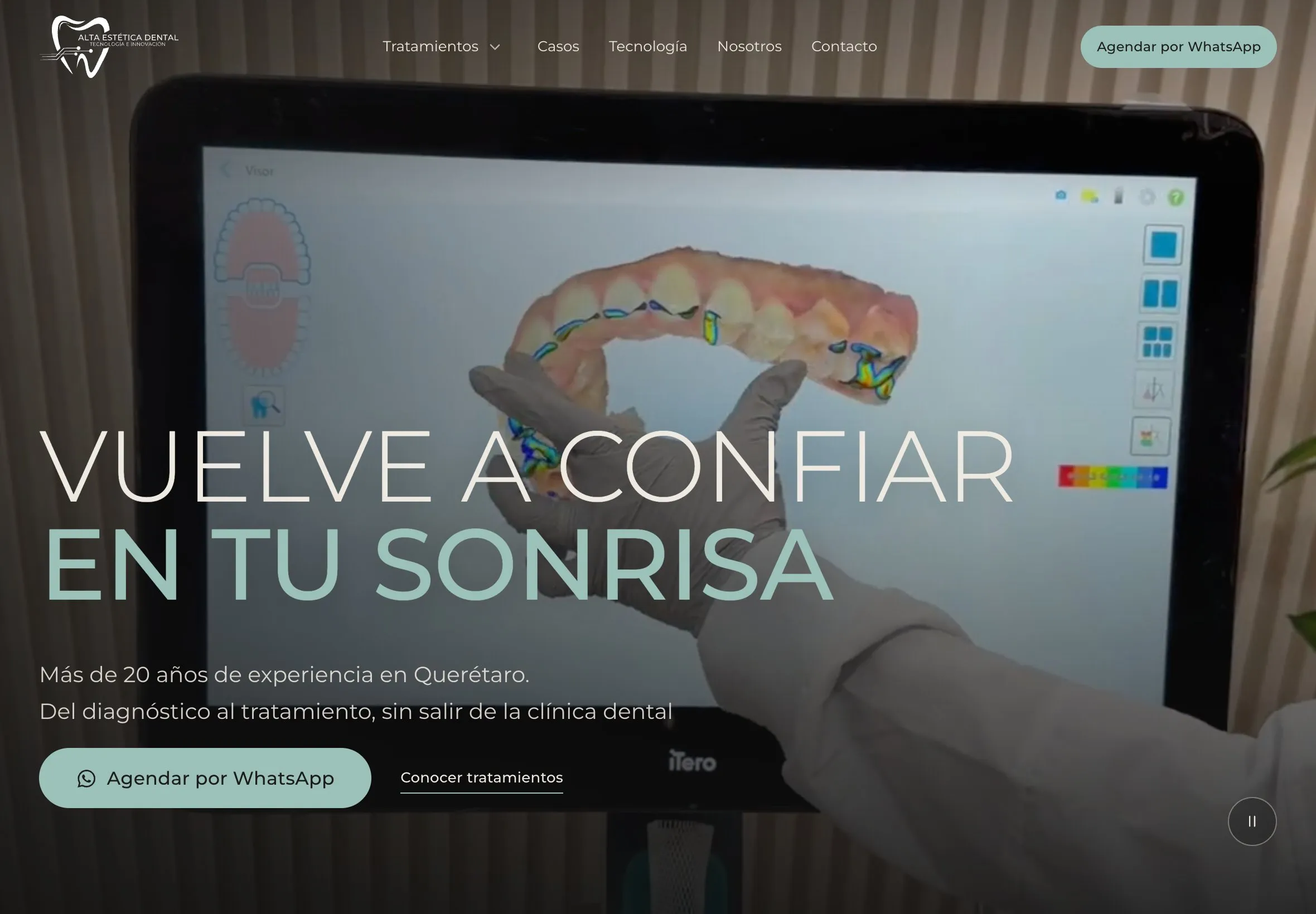 Portada del sitio entregado: Clínica dental. Ver el caso.